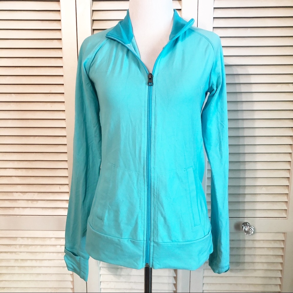 Tuff Athletics Blue Track Hooded Zip Up Jacket S